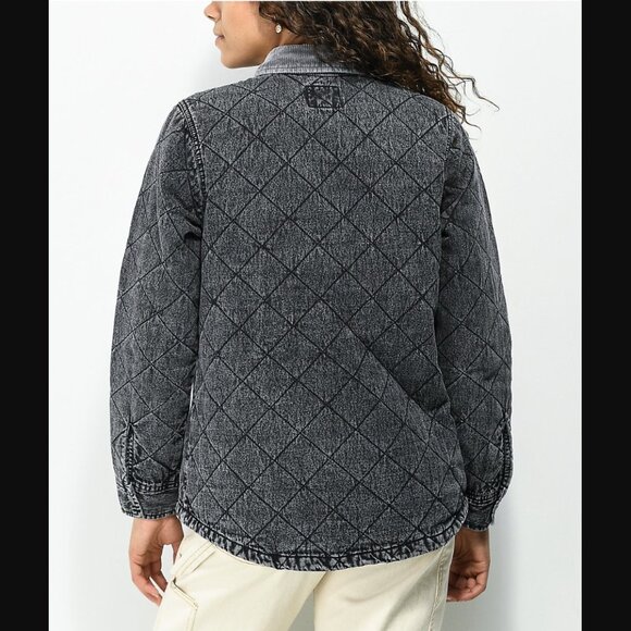 Dickies 💋 Women's Quilted Chore Jacket \\ Size Small // Washed Black \\ Zumies - Picture 16 of 16